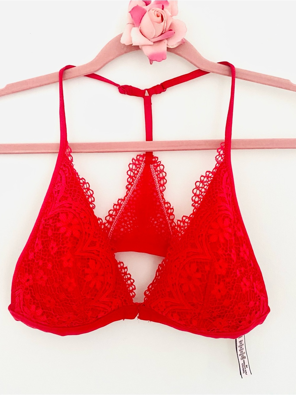💕Victoria’s Secret Red Lace Bralette SZ M